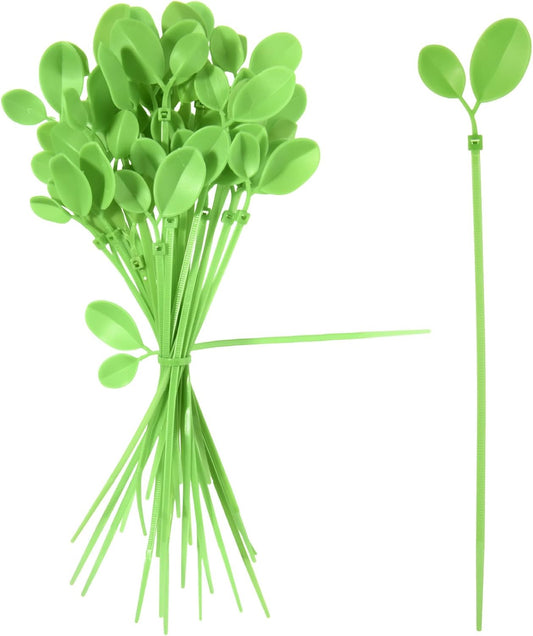 30 Pcs Leaf Shape Zip Ties - Heavy Duty Self-Locking Plastic Cable Ties Decorative Plant Zip Tie for Indoor & Outdoor Plants and Home Organization