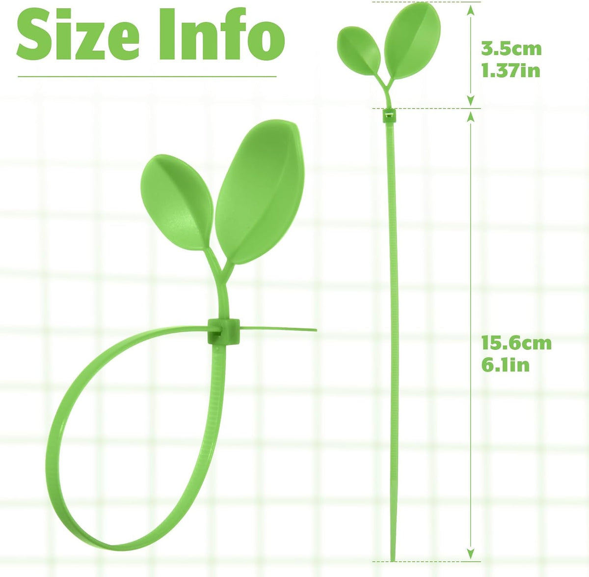 30 Pcs Leaf Shape Zip Ties - Heavy Duty Self-Locking Plastic Cable Ties Decorative Plant Zip Tie for Indoor & Outdoor Plants and Home Organization