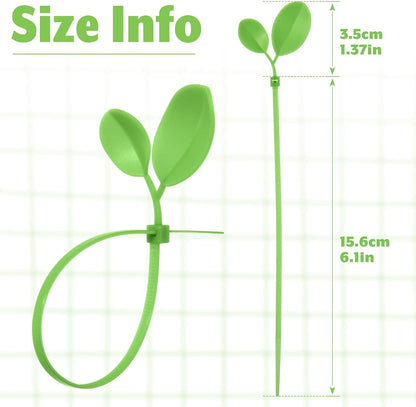 30 Pcs Leaf Shape Zip Ties - Heavy Duty Self-Locking Plastic Cable Ties Decorative Plant Zip Tie for Indoor & Outdoor Plants and Home Organization