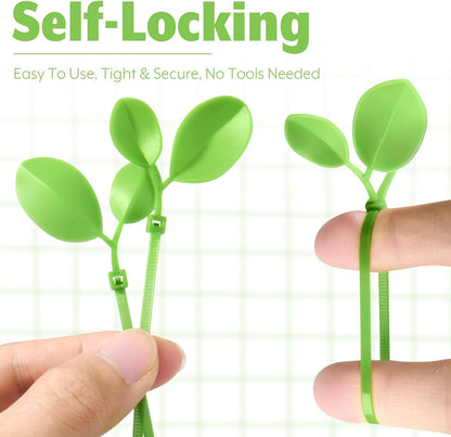 30 Pcs Leaf Shape Zip Ties - Heavy Duty Self-Locking Plastic Cable Ties Decorative Plant Zip Tie for Indoor & Outdoor Plants and Home Organization