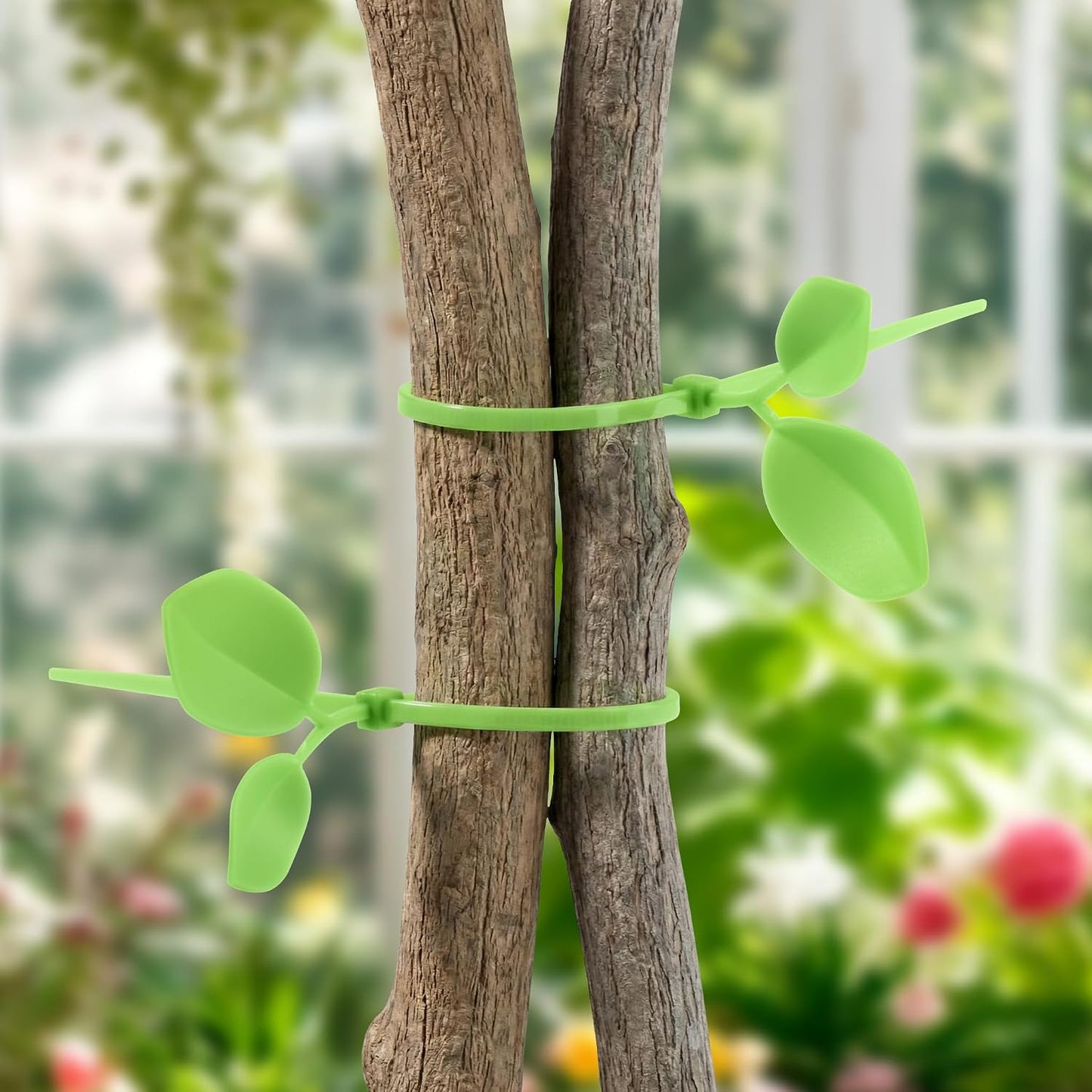 30 Pcs Leaf Shape Zip Ties - Heavy Duty Self-Locking Plastic Cable Ties Decorative Plant Zip Tie for Indoor & Outdoor Plants and Home Organization