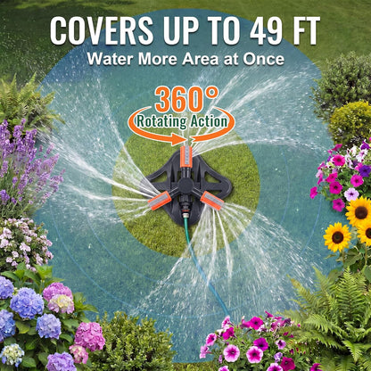 Metal Lawn Sprinkler for Yard with Adjustable Extension Risers
