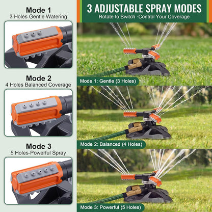 Metal Lawn Sprinkler for Yard with Adjustable Extension Risers