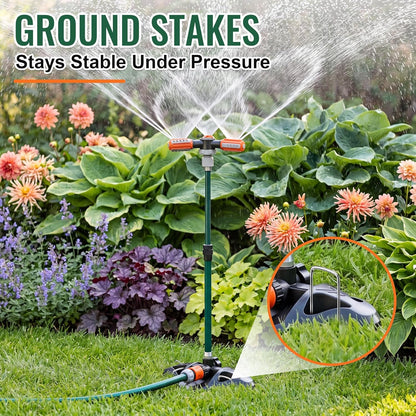 Metal Lawn Sprinkler for Yard with Adjustable Extension Risers