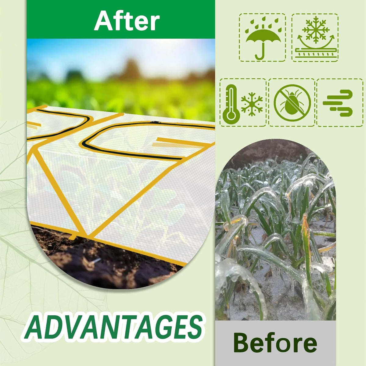 47.2" *14.6" *13.4" Foldable Garden Accelerator Plants Cover Freeze Protection for Raised Bed, Mini Greenhouse Cover with Two Air Hole, Frost Cover for Plant Vegetable Seedling Protector