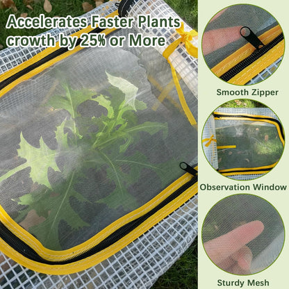 47.2" *14.6" *13.4" Foldable Garden Accelerator Plants Cover Freeze Protection for Raised Bed, Mini Greenhouse Cover with Two Air Hole, Frost Cover for Plant Vegetable Seedling Protector