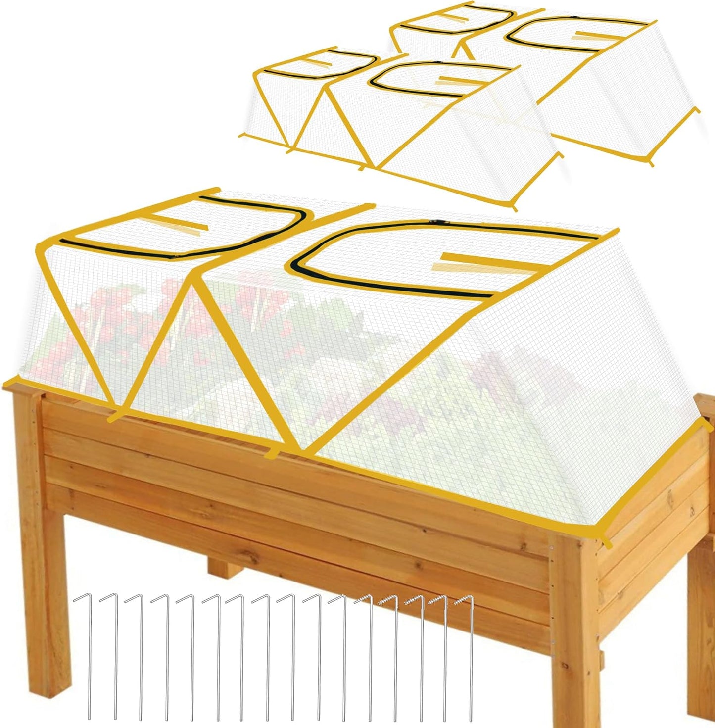 47.2" *14.6" *13.4" Foldable Garden Accelerator Plants Cover Freeze Protection for Raised Bed, Mini Greenhouse Cover with Two Air Hole, Frost Cover for Plant Vegetable Seedling Protector