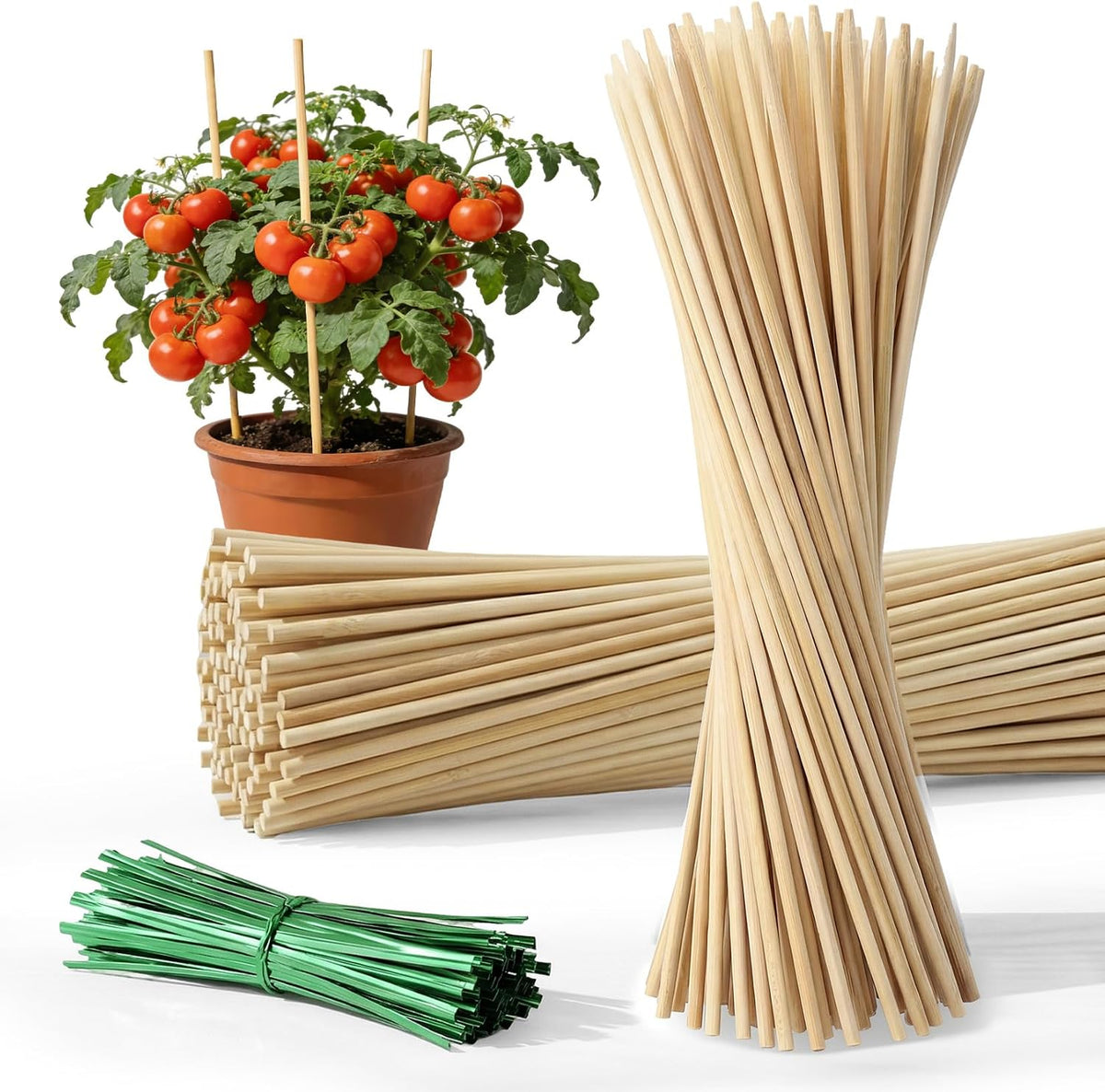 MAQIHAN Plant Stakes for Indoor Plants - 40PCS Plant Support Sticks, 9.8"