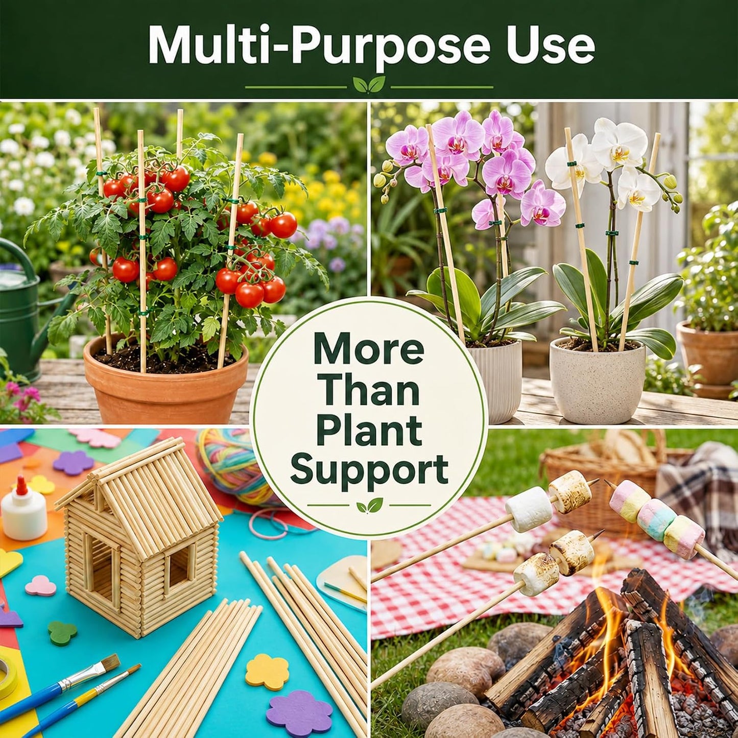 MAQIHAN Plant Stakes for Indoor Plants - 40PCS Plant Support Sticks, 9.8"