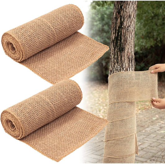 2 Roll Burlap Tree Protector Wraps 7.8" × 9.8' Winter Garden Plants Wraps