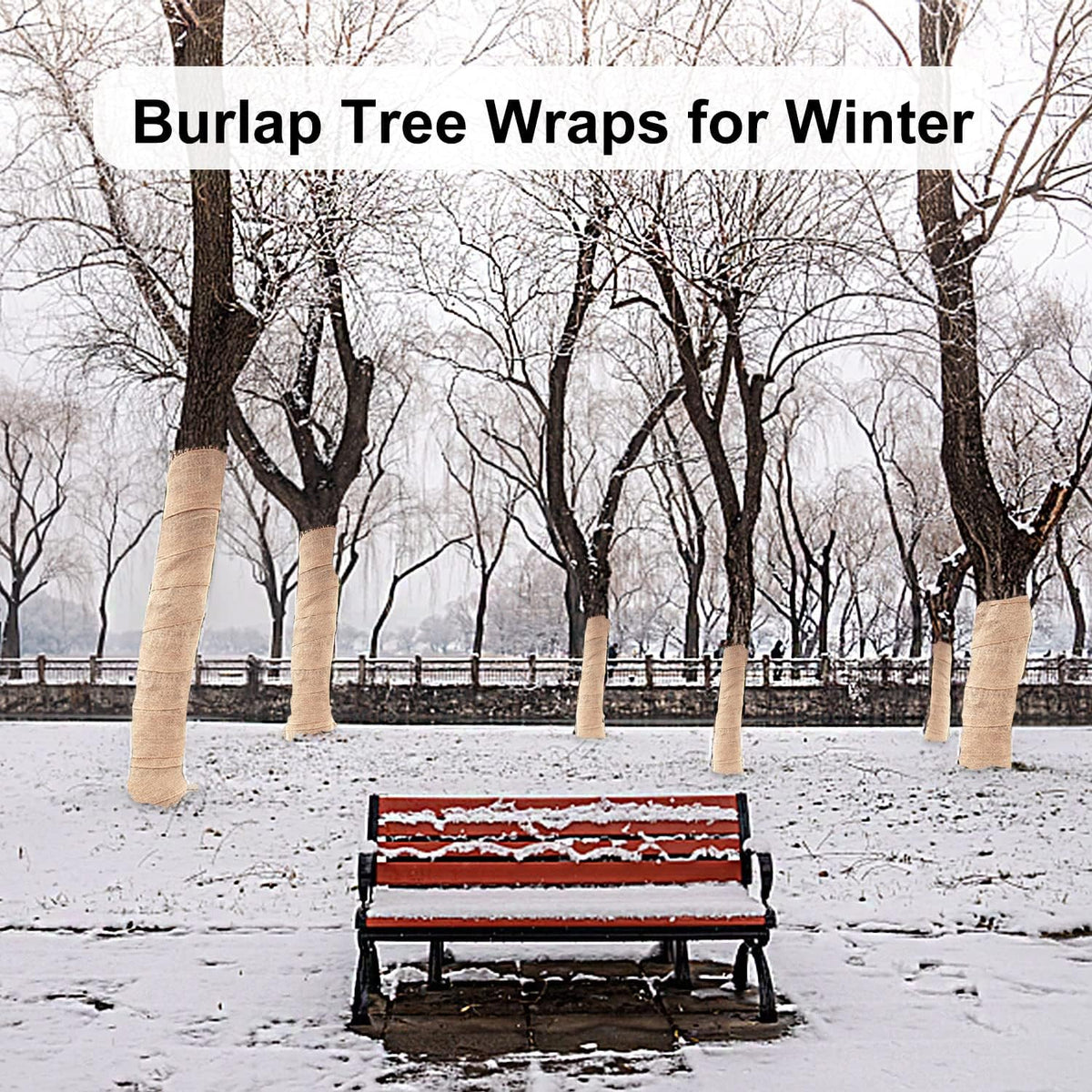 2 Roll Burlap Tree Protector Wraps 7.8" × 9.8' Winter Garden Plants Wraps
