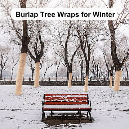 2 Roll Burlap Tree Protector Wraps 7.8" × 9.8' Winter Garden Plants Wraps