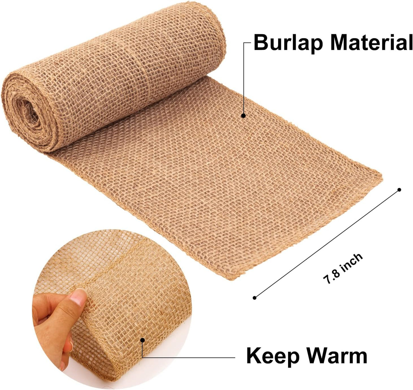 2 Roll Burlap Tree Protector Wraps 7.8" × 9.8' Winter Garden Plants Wraps