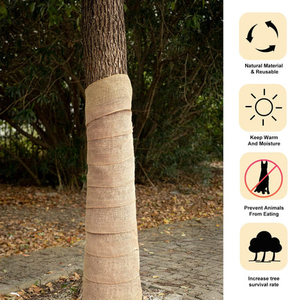 2 Roll Burlap Tree Protector Wraps 7.8" × 9.8' Winter Garden Plants Wraps