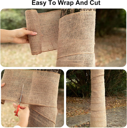 2 Roll Burlap Tree Protector Wraps 7.8" × 9.8' Winter Garden Plants Wraps
