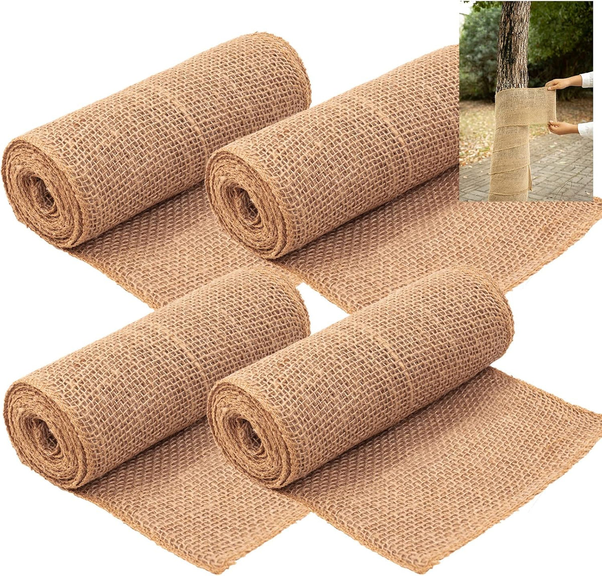 2 Roll Burlap Tree Protector Wraps 7.8" × 9.8' Winter Garden Plants Wraps