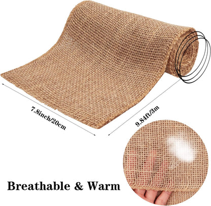 2 Roll Burlap Tree Protector Wraps 7.8" × 9.8' Winter Garden Plants Wraps