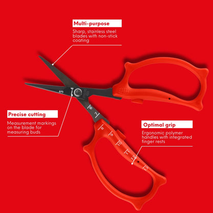 420 Trimming Scissors – 6.1" Garden Clippers with Fine Tip & Non-Stick Blade | Pruning Shears for Gardening | Garden Scissors for Plant with Stainless Steel Blade, Built-In Ruler