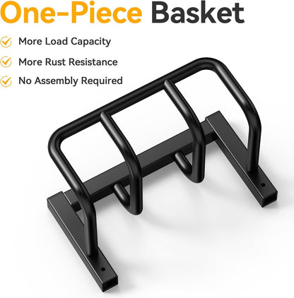 Garden Hose Holder Stand, Freestanding Heavy Duty Metal Hose Holder with Stable Base and Tool Hooks, Rustproof Water Hose Storage Rack for Outside Yard Lawn