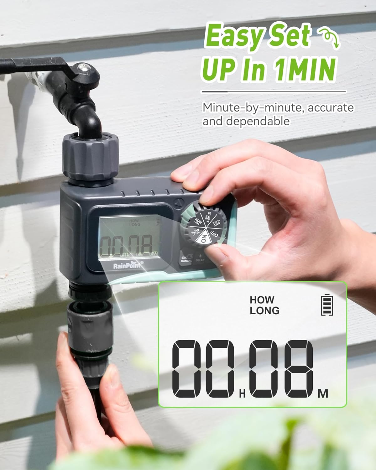 Sprinkler Timer Outdoor, Water Timer for Garden Hose, Programmable Watering Irrigation Timer with Rain Delay/Manual(Plastic)