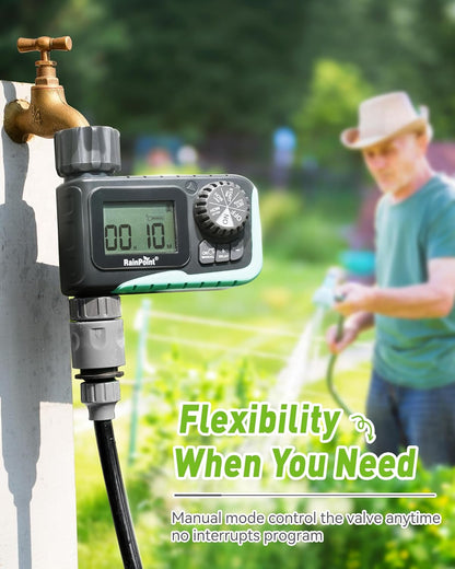 Sprinkler Timer Outdoor, Water Timer for Garden Hose, Programmable Watering Irrigation Timer with Rain Delay/Manual(Plastic)