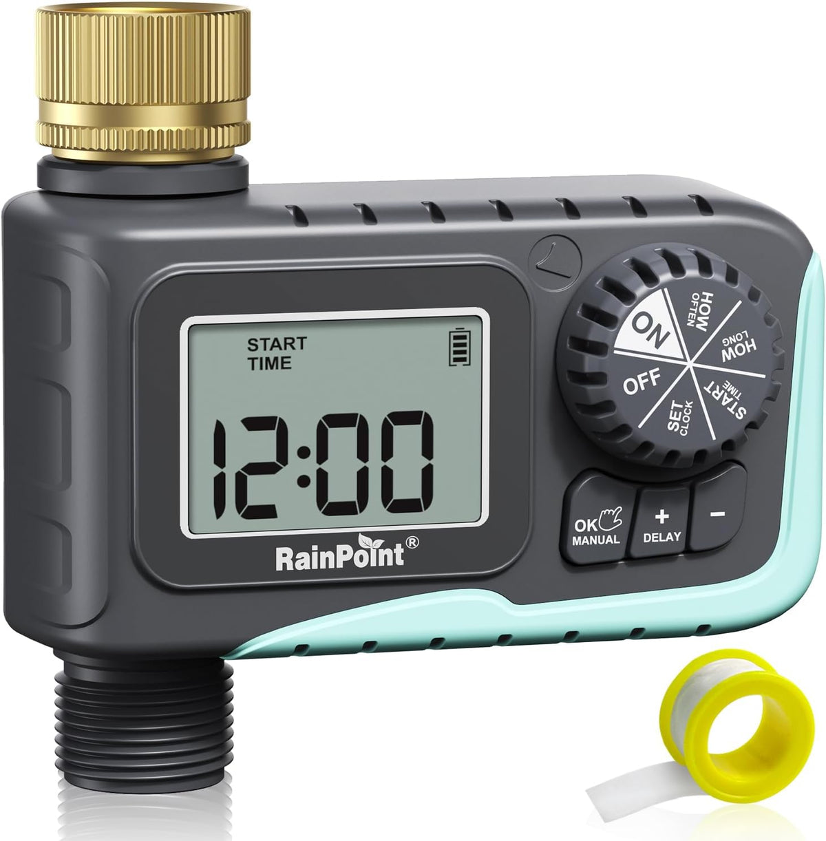 Sprinkler Timer Outdoor, Water Timer for Garden Hose, Programmable Watering Irrigation Timer with Rain Delay/Manual(Plastic)