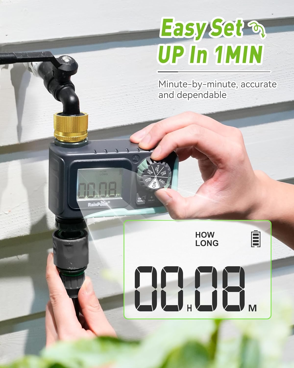Sprinkler Timer Outdoor, Water Timer for Garden Hose, Programmable Watering Irrigation Timer with Rain Delay/Manual(Plastic)