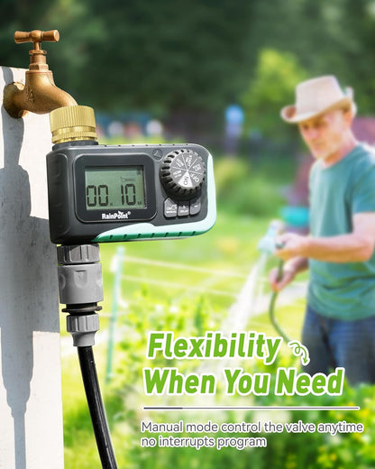 Sprinkler Timer Outdoor, Water Timer for Garden Hose, Programmable Watering Irrigation Timer with Rain Delay/Manual(Plastic)