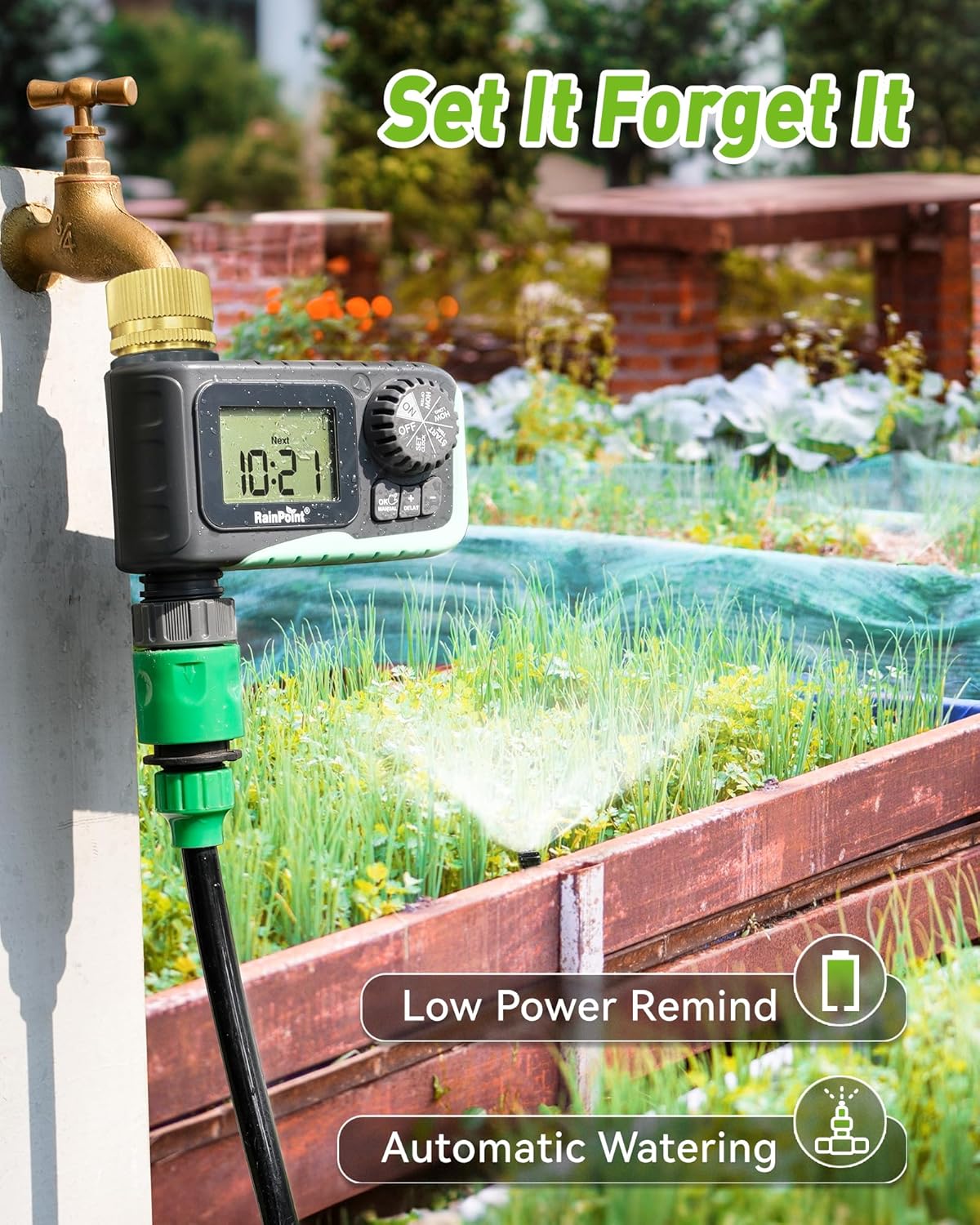 Sprinkler Timer Outdoor, Water Timer for Garden Hose, Programmable Watering Irrigation Timer with Rain Delay/Manual(Plastic)