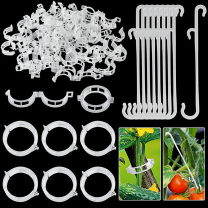 250 Pcs Tomato Clips and Hooks, Plant Support Clips for Tomatoes Grape Grow