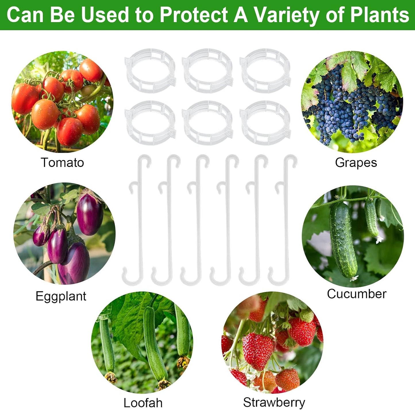 250 Pcs Tomato Clips and Hooks, Plant Support Clips for Tomatoes Grape Grow