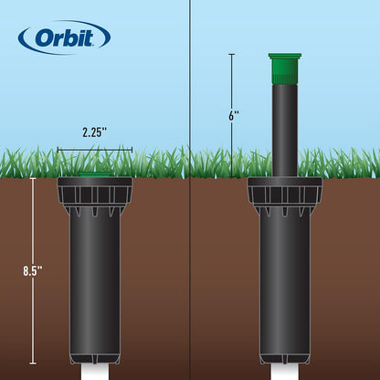 80311-6" Professional Pressure-Regulating Pop-Up Spray Head Sprinkler with 15' Adjustable Pattern Nozzle