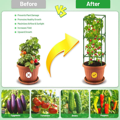 4 Pack 45 Inch Tomato Cages for Garden, Heavy Duty Tomato Trellis