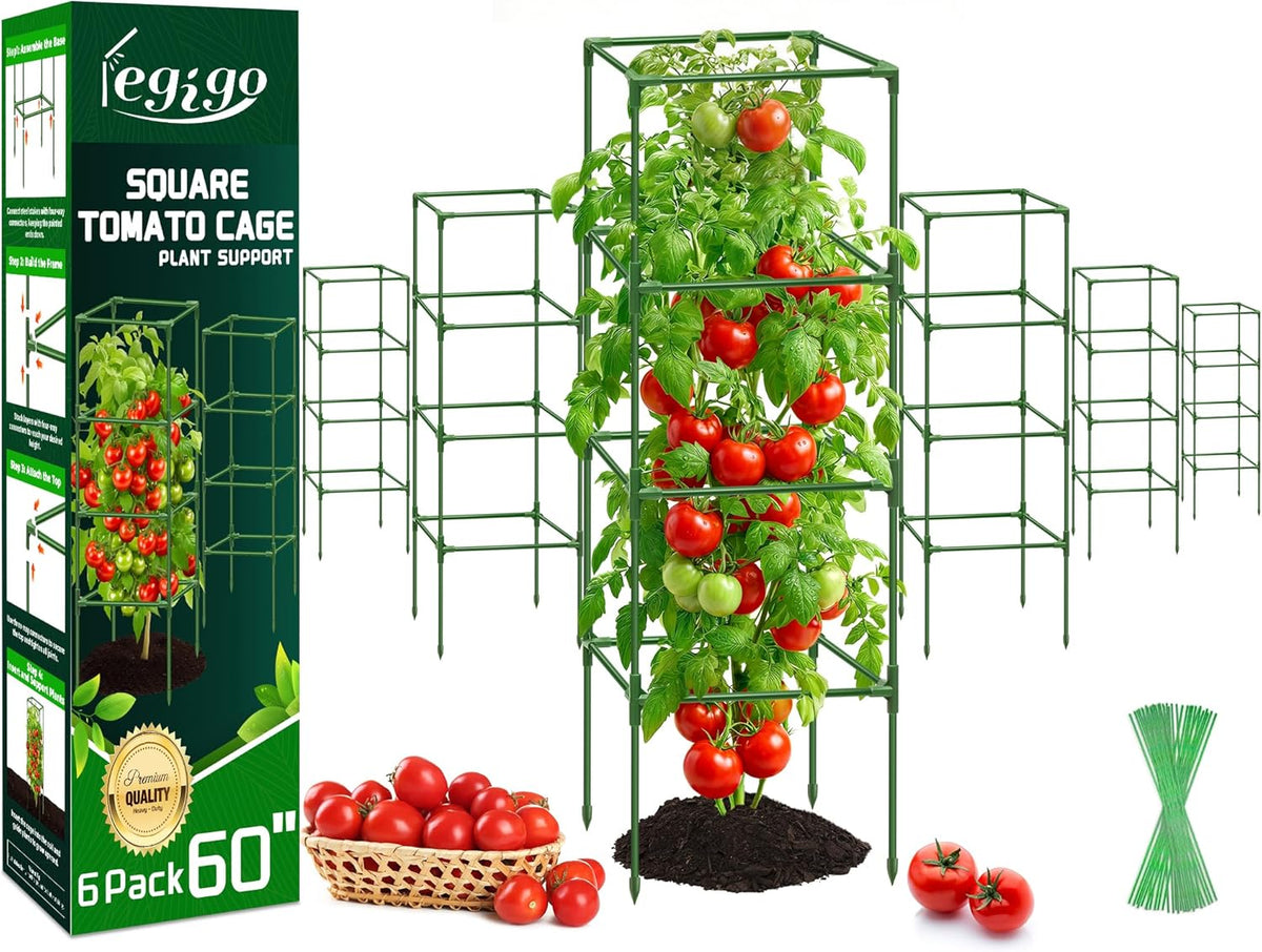 4 Pack 45 Inch Tomato Cages for Garden, Heavy Duty Tomato Trellis