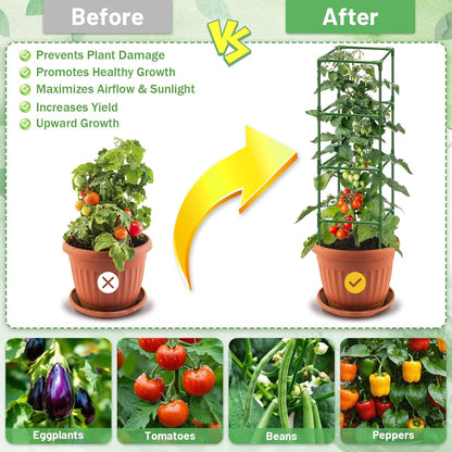 4 Pack 45 Inch Tomato Cages for Garden, Heavy Duty Tomato Trellis