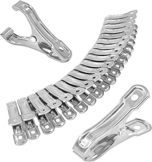40pcs Stainless Steel Greenhouse Clips – Heavy Duty Windproof Garden Clamps for 1/2", 3/4" Hoops, Row Cover Netting & Shade Cloth, Rust-Proof Plant Cover Clips