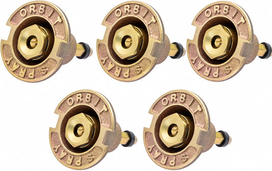 5-Pack 54070 Brass Pop-Up Flush Head Sprinkler with Full Pattern Spray Nozzle