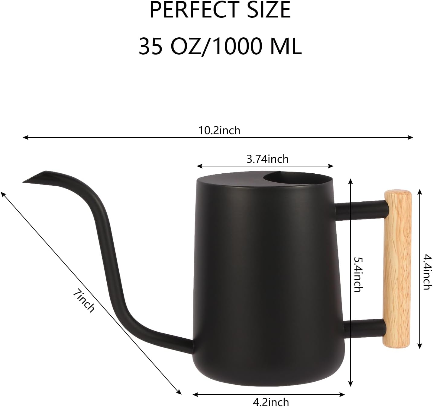 Watering Can Indoor Plants, 35oz Small Indoor Stainless Steel Metal Watering Can Modern Decorative Watering Pot with Long Spout for Indoor House Plant Bonsai Garden Flowers (Sage Green)