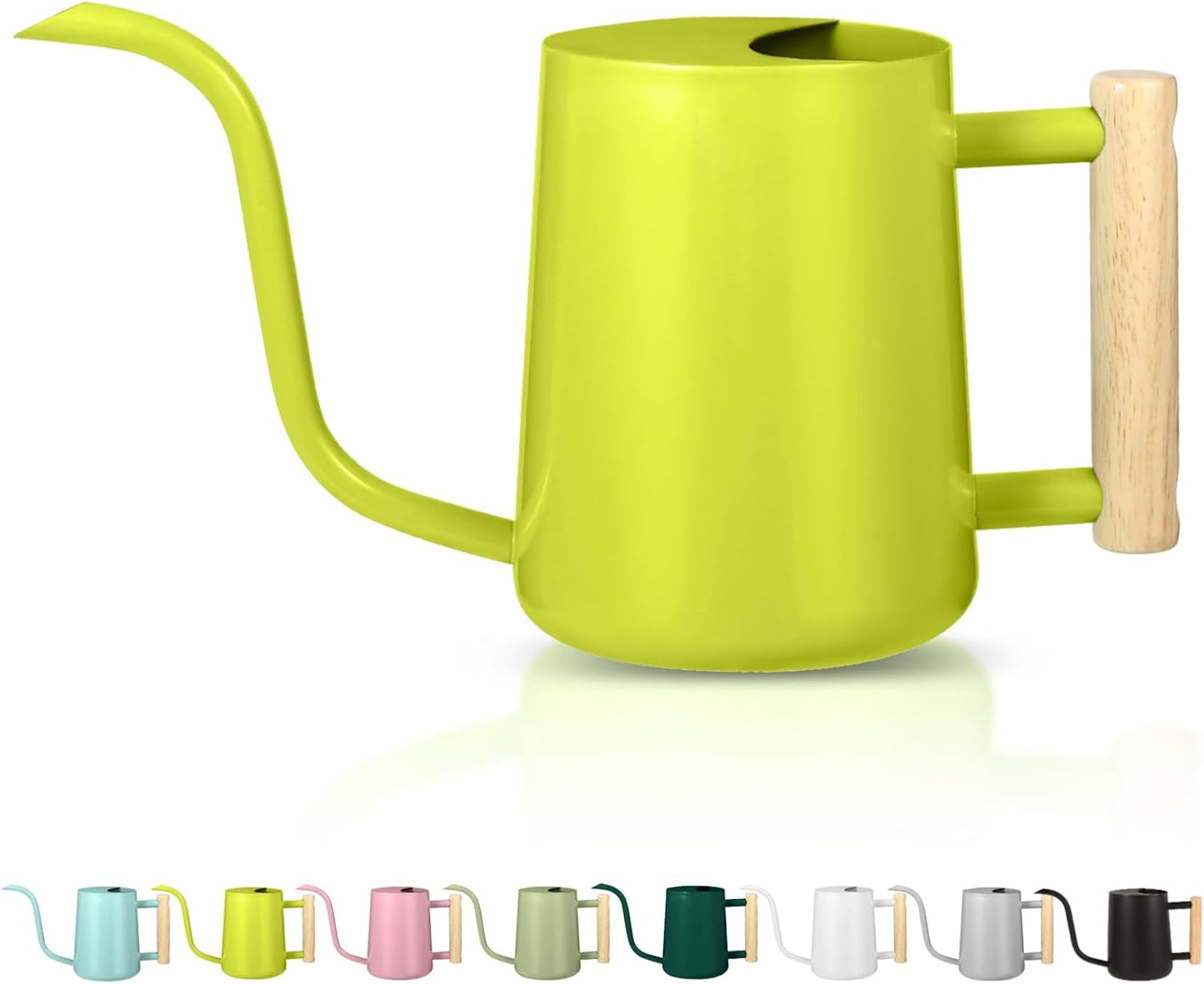 Watering Can Indoor Plants, 35oz Small Indoor Stainless Steel Metal Watering Can Modern Decorative Watering Pot with Long Spout for Indoor House Plant Bonsai Garden Flowers (Sage Green)