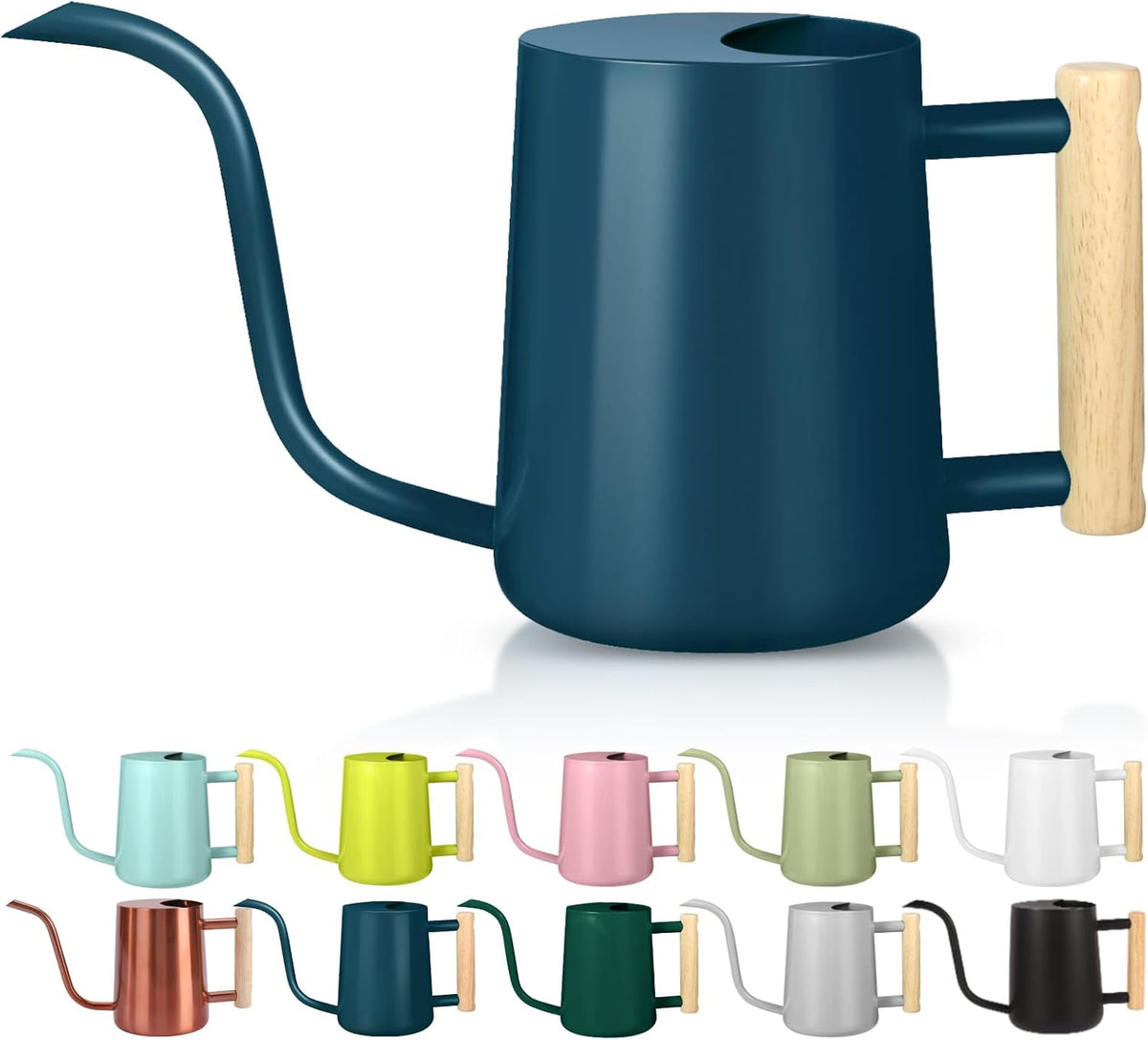 Watering Can Indoor Plants, 35oz Small Indoor Stainless Steel Metal Watering Can Modern Decorative Watering Pot with Long Spout for Indoor House Plant Bonsai Garden Flowers (Sage Green)