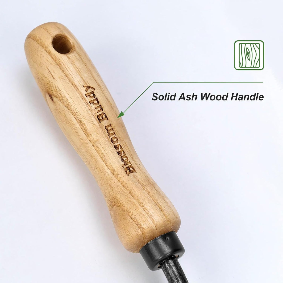 Stainless Steel Garden Hand Fork, Hand Weeder Fork with Ash Wood Handle