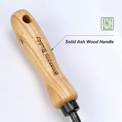 Stainless Steel Garden Hand Fork, Hand Weeder Fork with Ash Wood Handle