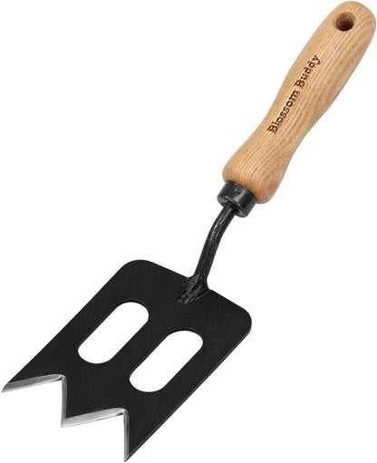 Stainless Steel Garden Hand Fork, Hand Weeder Fork with Ash Wood Handle