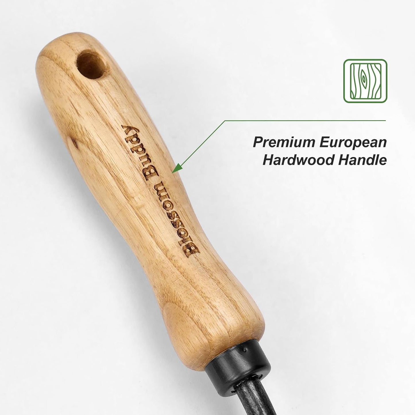 Stainless Steel Garden Hand Fork, Hand Weeder Fork with Ash Wood Handle