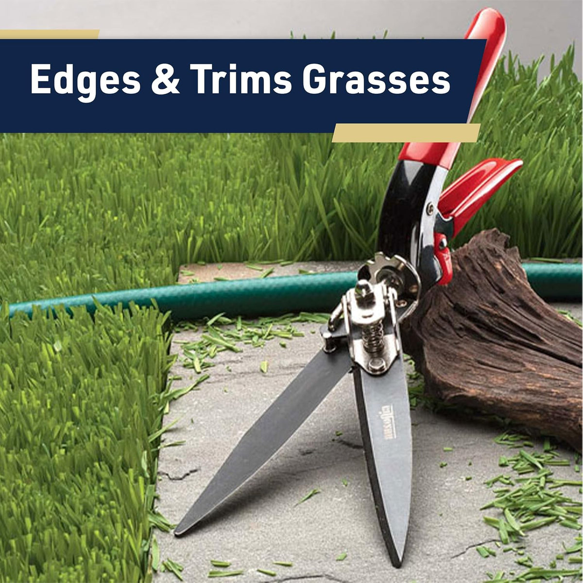 Grass Shears - Garden Clippers with Rotating Handle