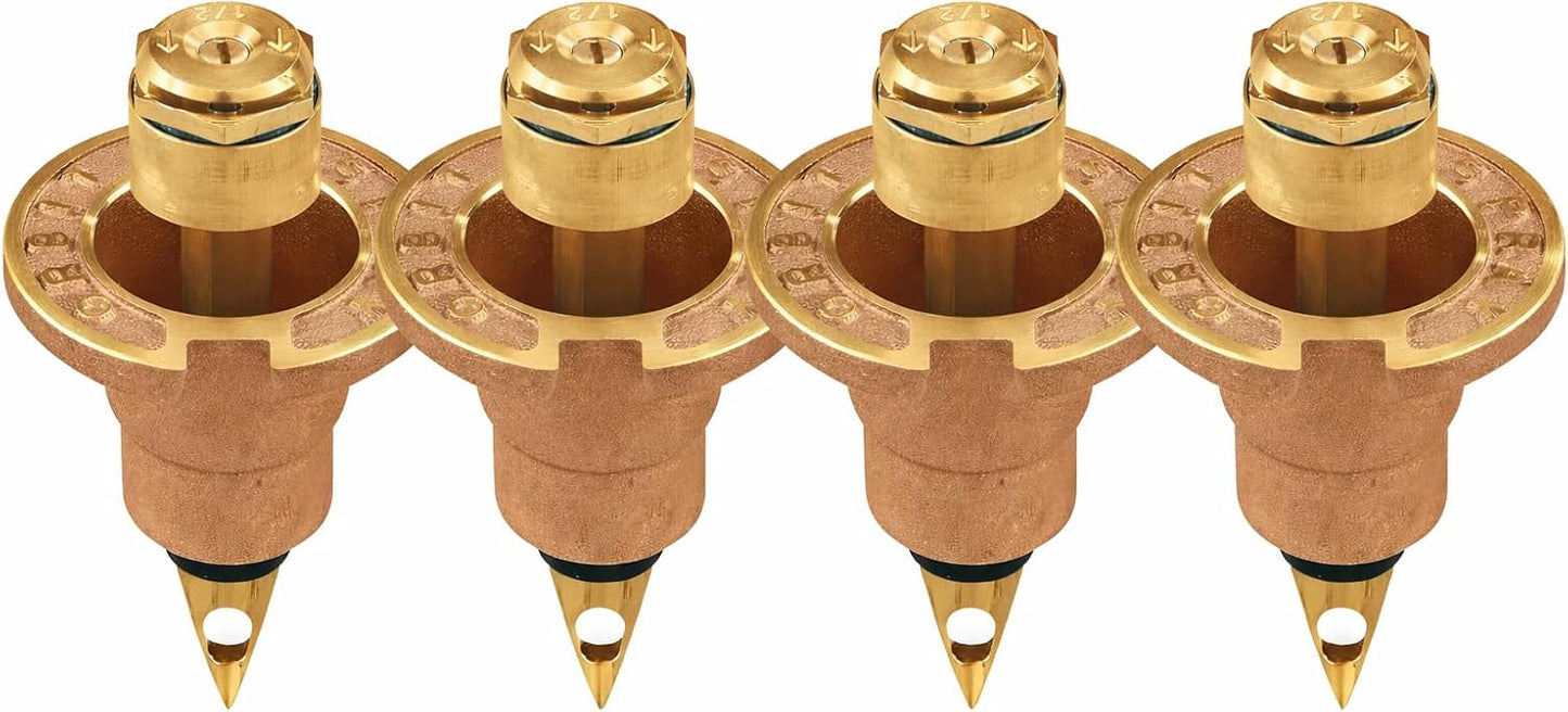 3-Pack 54071 Brass Pop-Up Flush Head Sprinkler with Half Pattern Spray Nozzle - Brass Pop-Up Sprinklers for Half Pattern Spray