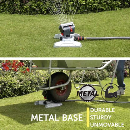 94127 Metal Adjustable 4-Way Mini Turbo Oscillating Sprinkler W/Quick Connect Starter Set, 20 Nozzle, Covers up to 4,000 sq. ft.