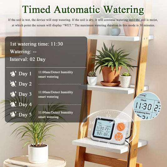 Automatic Indoor Plant Waterer for 15 Potted Plants, Self Watering System Drip Irrigation Kit with Programmable Timer & Smart Humidity Detection