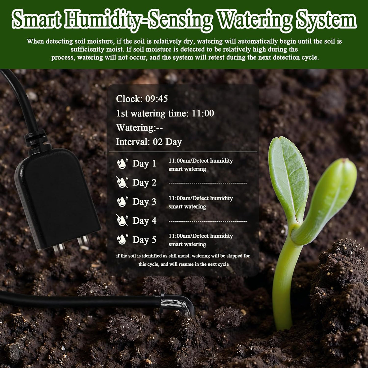 Automatic Indoor Plant Waterer for 15 Potted Plants, Self Watering System Drip Irrigation Kit with Programmable Timer & Smart Humidity Detection