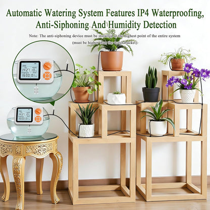 Automatic Indoor Plant Waterer for 15 Potted Plants, Self Watering System Drip Irrigation Kit with Programmable Timer & Smart Humidity Detection